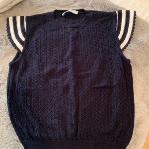 Zara navy knit top